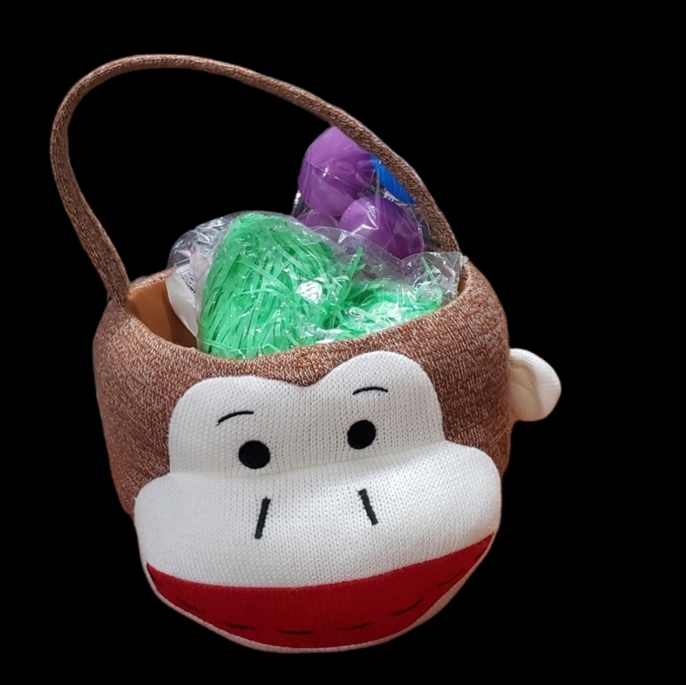 Sock monkey Easter basket